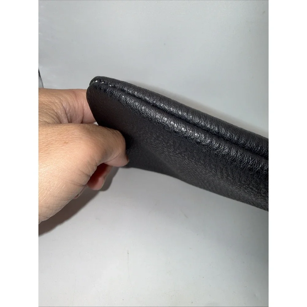 Steve Madden Black Wristlet Silver Faux Leather Wallet Coin Pouch